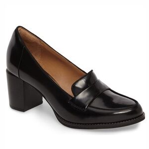 Clarks Artisan Women's Tarah Grace Penny Loafer Uniform Chunky Block Pumps Heels